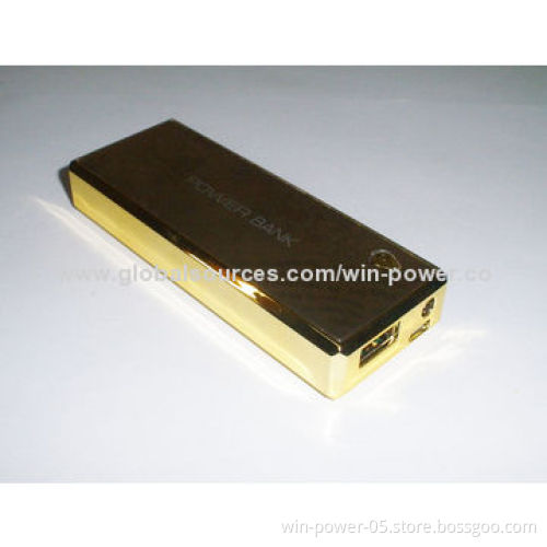 Gold Metal Power Bank with 5,200mAh Capacity, for All Mobile PhonesNew